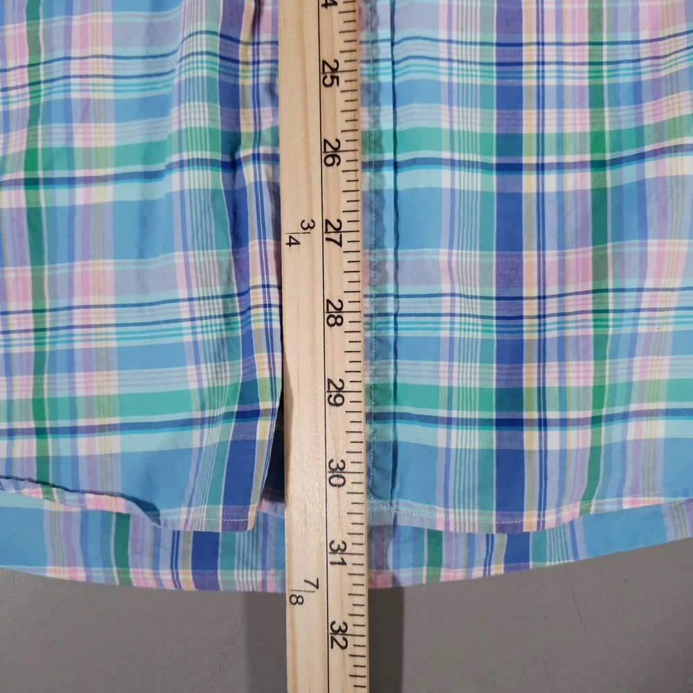Polo Ralph Lauren Button Down Mens XL Blue Green Pink Plaid Slim Fit Stretch - Picture 6 of 7